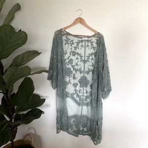 Beautiful blue lace Kimono